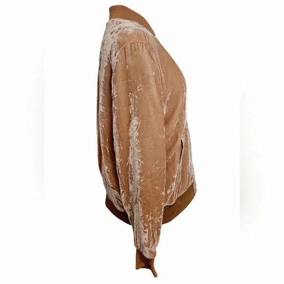 Madewell Silk and Rayon Velvet Bomber Jacket Size Medium - Picture 2 of 6